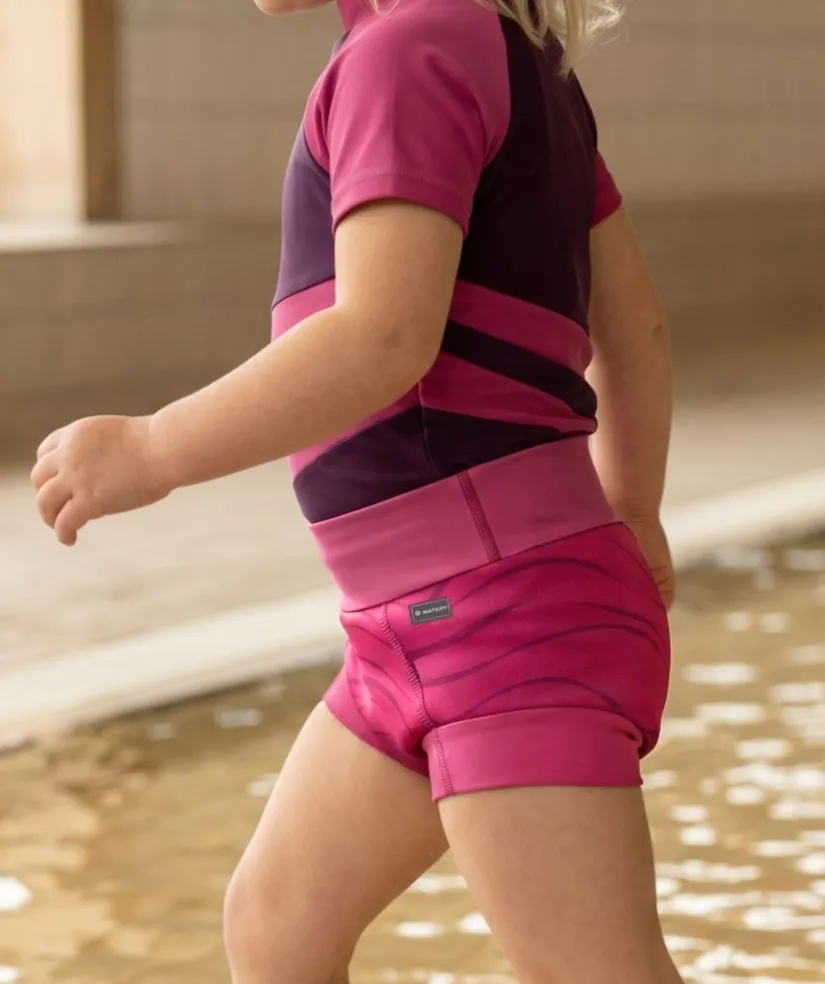 Watery blebadebukser til børn - Neoprene Swim Nappy - Fjord Pink