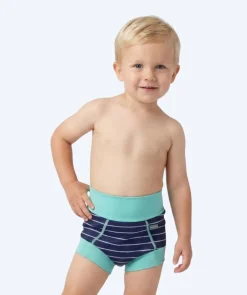 Sale Watery blebadebukser til børn - Neoprene Swim Nappy - Turquoise Stripes