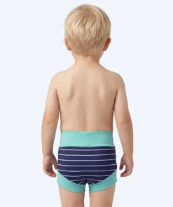 Sale Watery blebadebukser til børn - Neoprene Swim Nappy - Turquoise Stripes