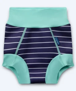 Sale Watery blebadebukser til børn - Neoprene Swim Nappy - Turquoise Stripes