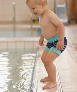 Sale Watery blebadebukser til børn - Neoprene Swim Nappy - Turquoise Stripes