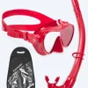 Clearance Watery Combo snorkelsæt til børn - Cliff - Mørkerød