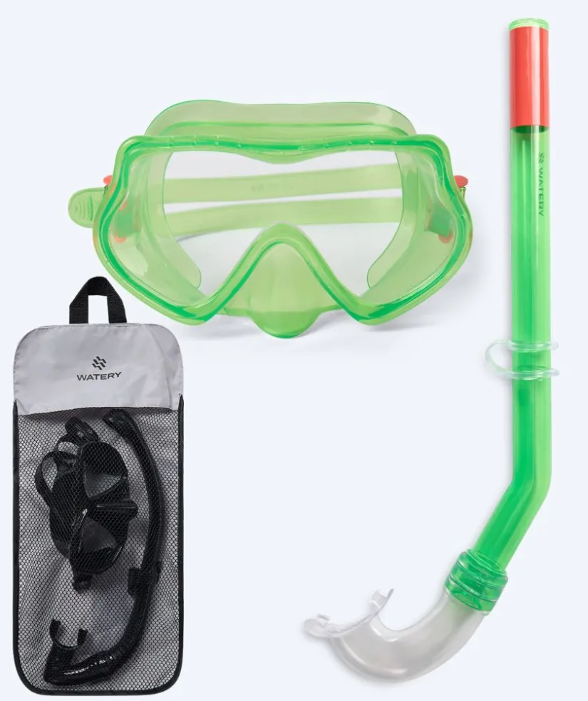 New Watery Combo snorkelsæt til børn (4-10) - Winslet - Grøn