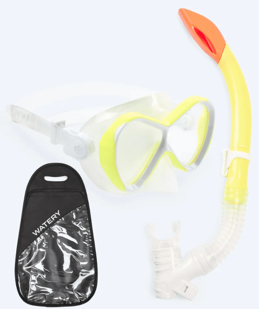 Sale Watery Combo snorkelsæt til børn - Triton Semi-dry - Gul