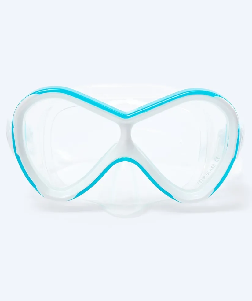 Online Watery Combo snorkelsæt til børn - Triton Semi-dry - Lyseblå