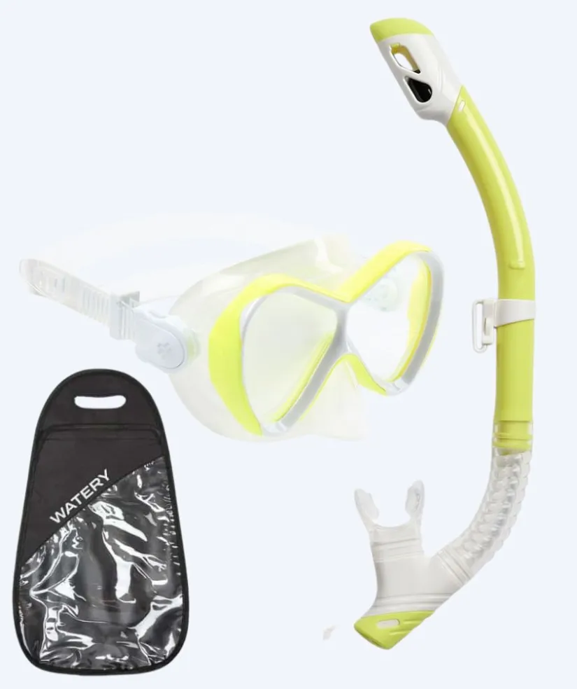 Watery Combo snorkelsæt til børn - Triton Full-dry - Gul