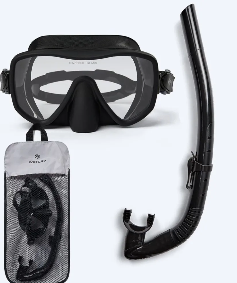 Online Watery Combo snorkelsæt til voksne (fra 15 år) - Coast/Itzel - Sort