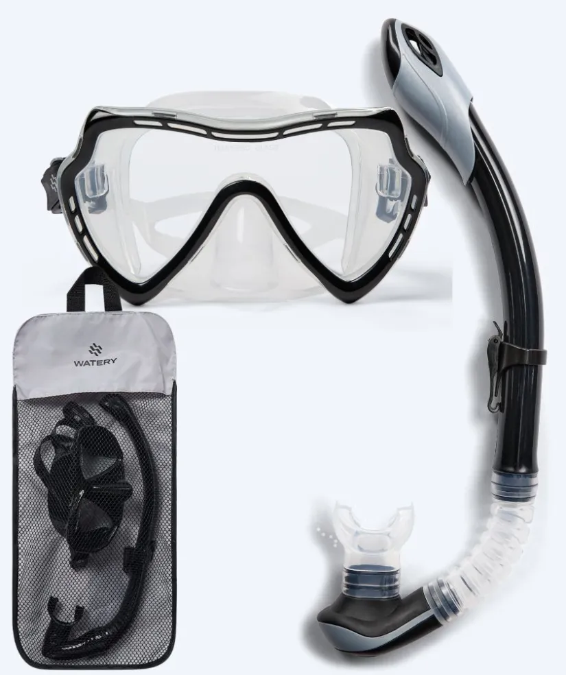 Sale Watery Combo snorkelsæt til voksne (fra 15 år) - Nebula - Sort