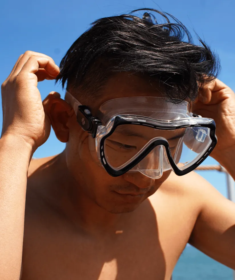 Sale Watery Combo snorkelsæt til voksne (fra 15 år) - Nebula - Sort