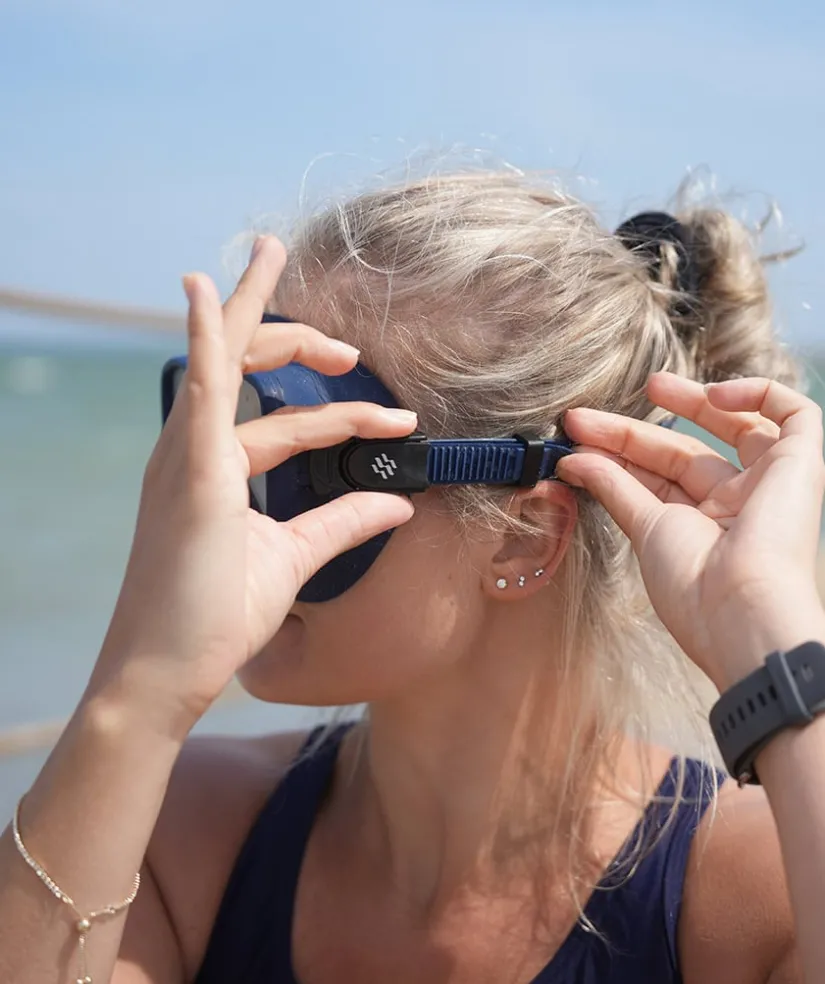 Online Watery Combo snorkelsæt til voksne (fra 15 år) - Coast - Mørkeblå
