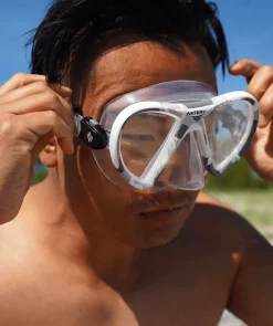 Online Watery Combo snorkelsæt til voksne (fra 15 år) - Rudder Camo/Itzel - Klar/sort