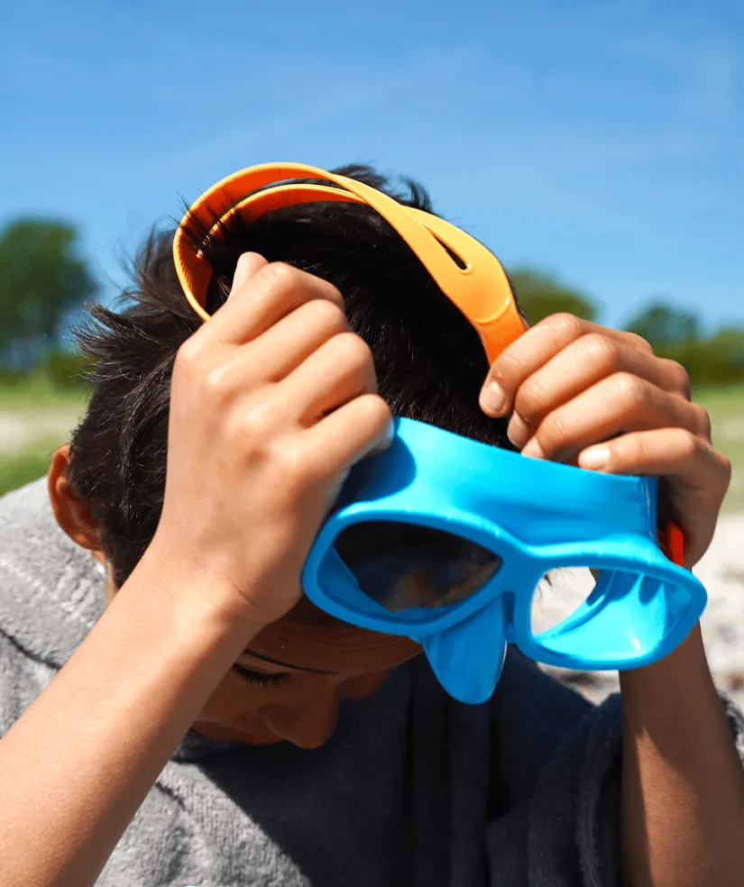 Discount Watery dykkermaske til børn (4-10) - Wyre - Blå/orange