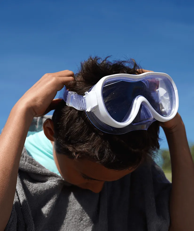 Outlet Watery dykkermaske til junior (8-15) - Odine - Blå/hvid