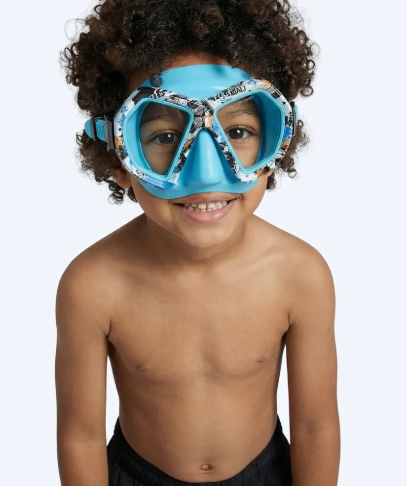New Watery dykkermaske til junior (8-15) - Riku Camo - Blå