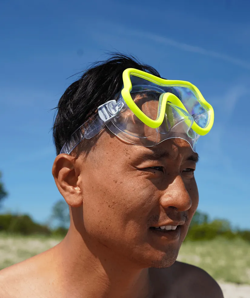 Online Watery dykkermaske til junior (8-15) - Trigger - Blå/klar