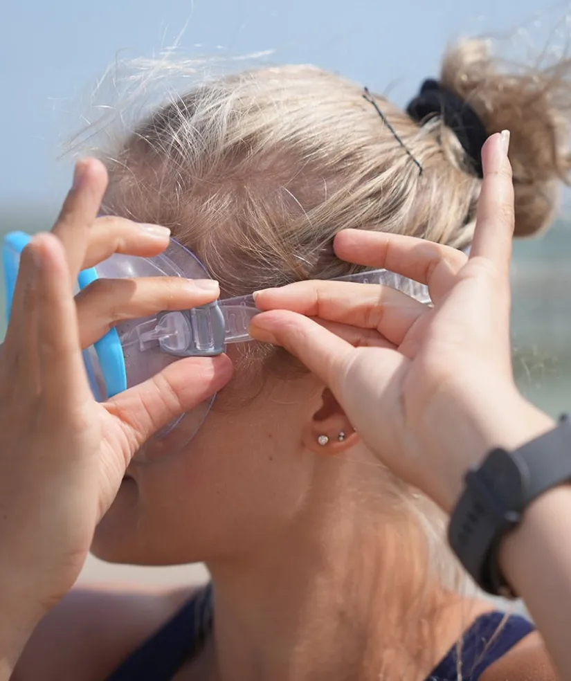 Online Watery dykkermaske til junior (8-15) - Trigger - Blå/klar