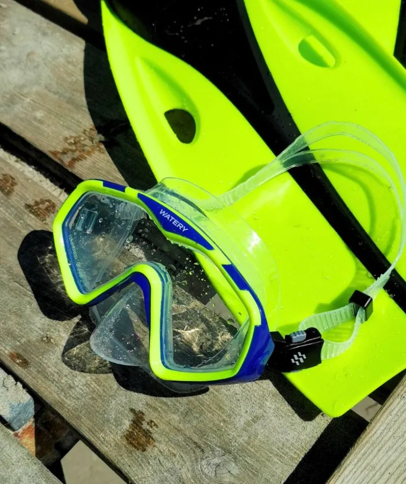 Discount Watery dykkermaske til voksne (fra 15 år) - Leach Pro - Blå/gul