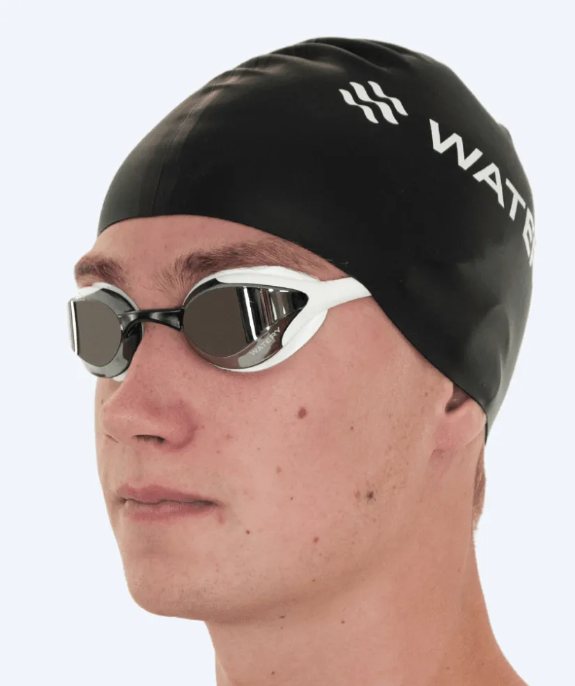 Clearance Watery Elite svømmebrille - Murphy Mirror - Sort/sølv