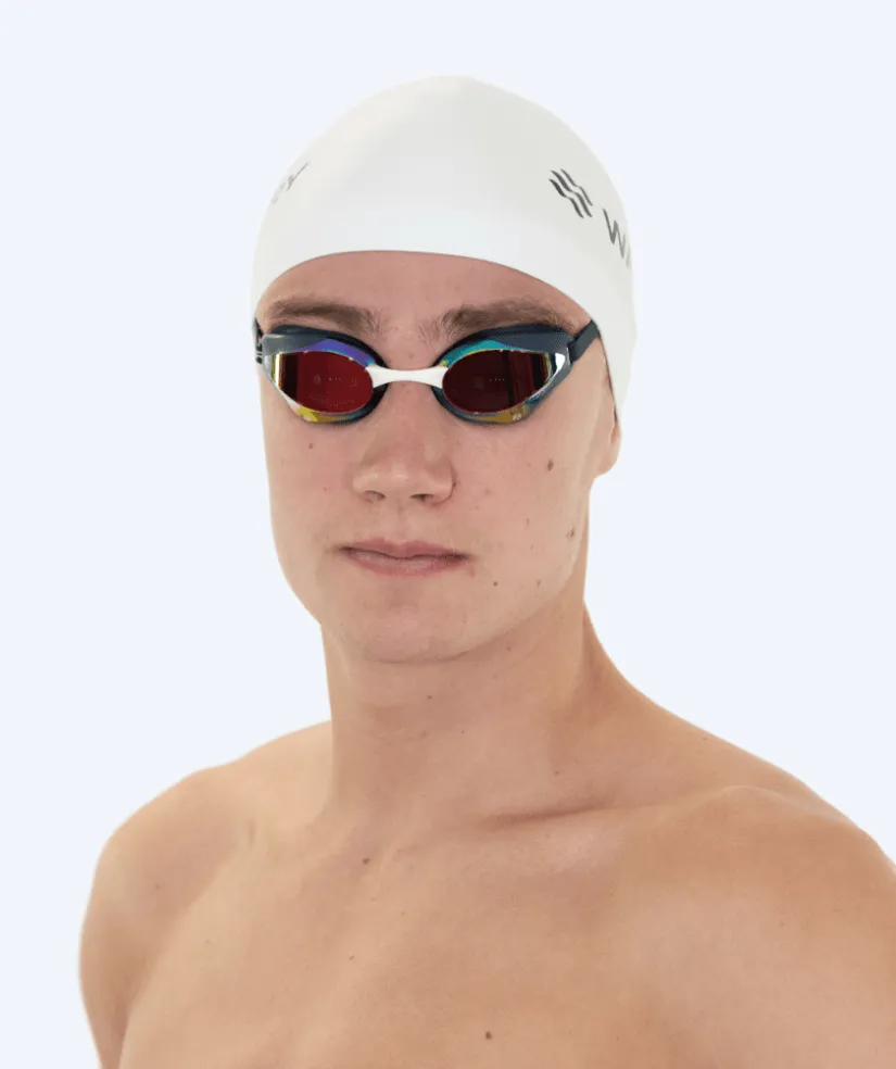 Hot Watery Elite svømmebriller - Poseidon Ultra Mirror - Mørkeblå/guld