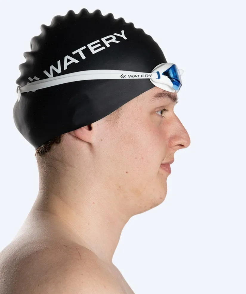 Best Watery Elite svømmebriller - Poseidon Ultra - Hvid/blå