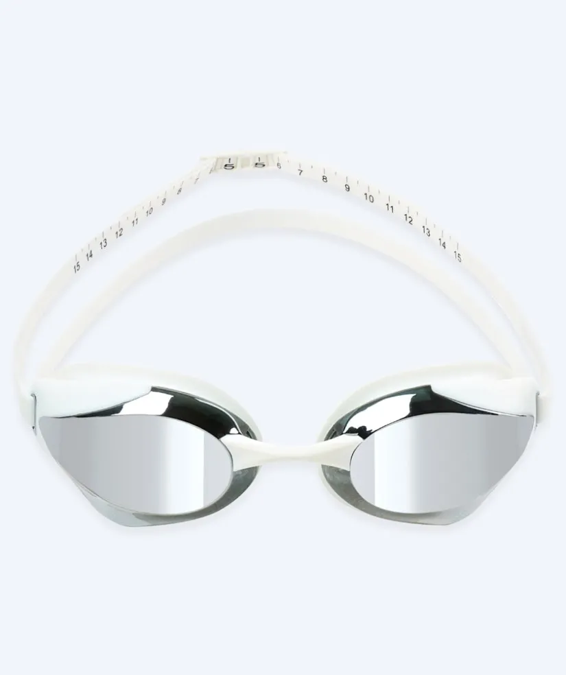 Discount Watery Elite svømmebriller - Poseidon Ultra Mirror - Hvid/sølv