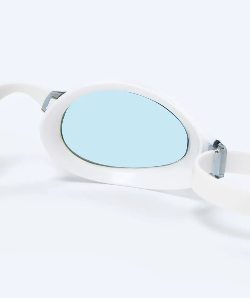 Watery Elite svømmebriller - Poseidon Mirror - Hvid/blå