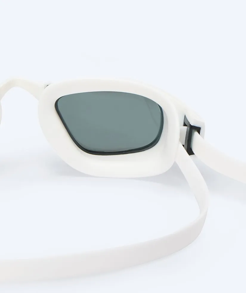 Best Watery Elite svømmebriller - Storm Racer Mirror - Hvid/sølv