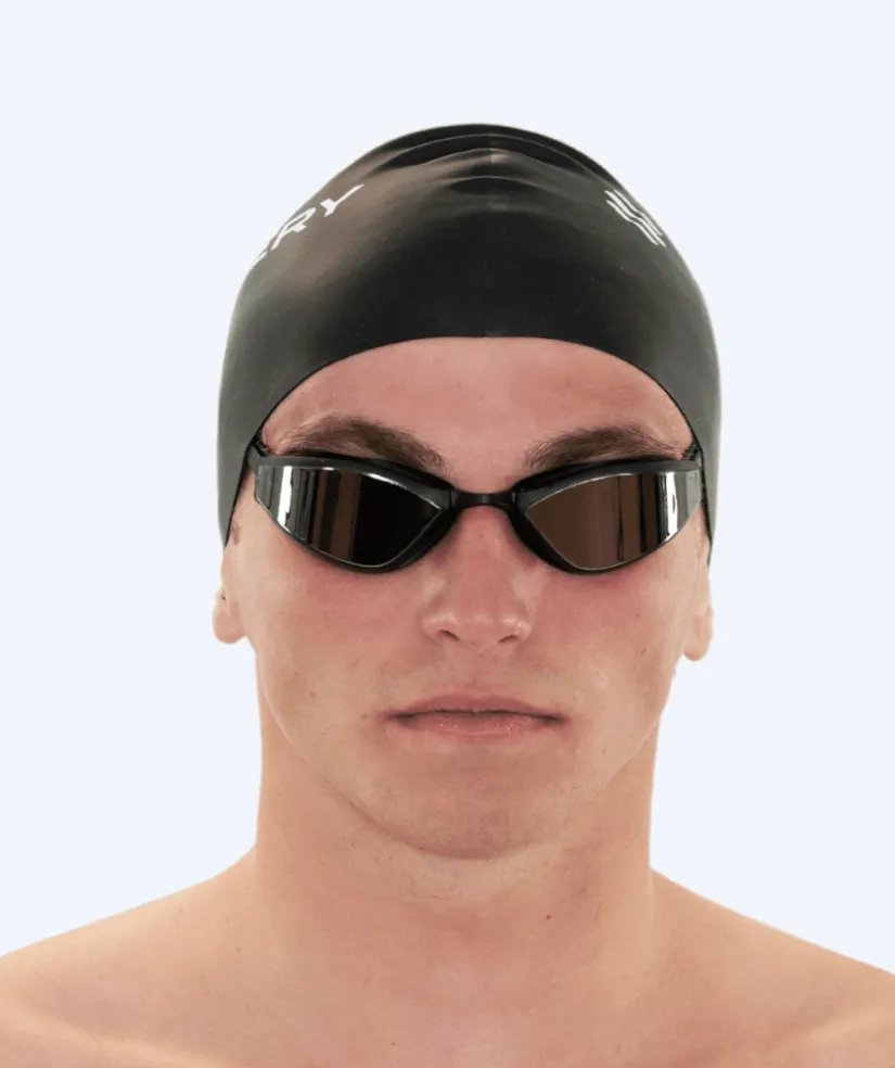 Outlet Watery Elite svømmebriller - Storm Racer Mirror - Sort/sølv