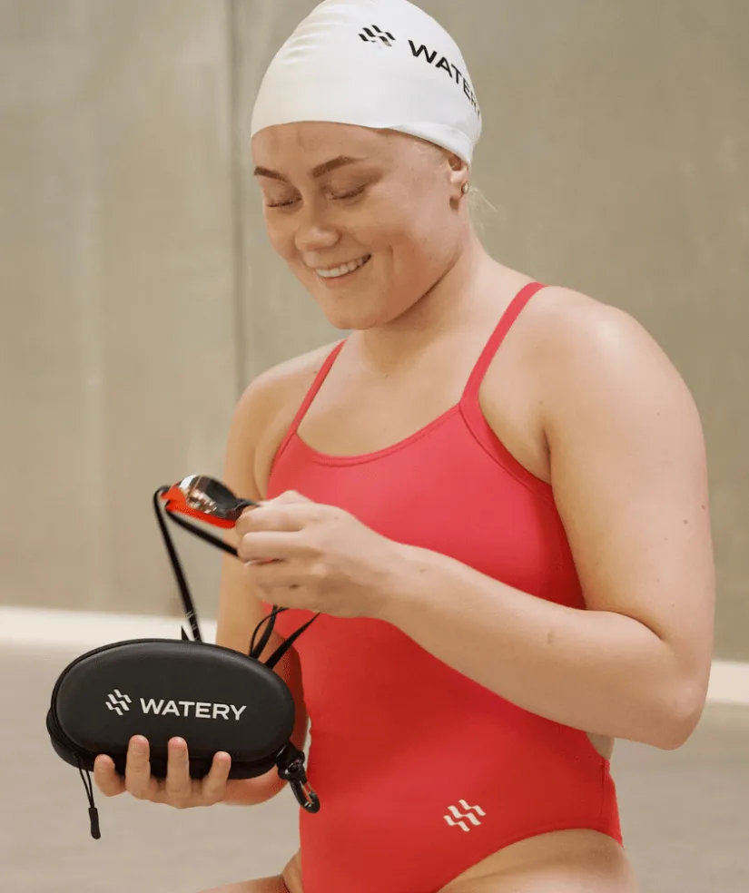 Watery etui til svømmebriller - Active - Sort