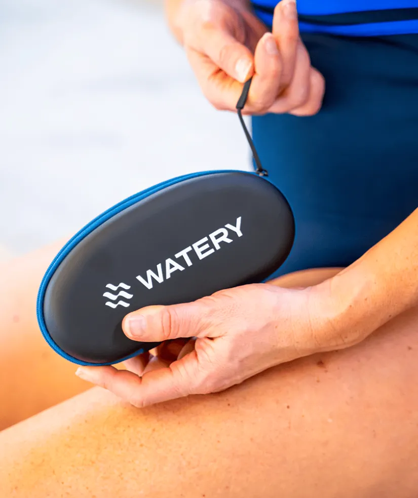 Watery etui til svømmebriller - Active - Sort