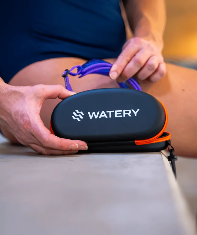 Watery etui til svømmebriller - Active - Sort