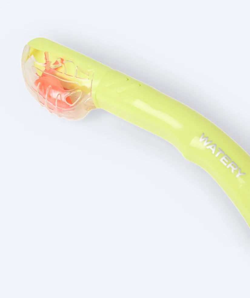 Clearance Watery full-dry snorkel til voksne - Hudson - Gul