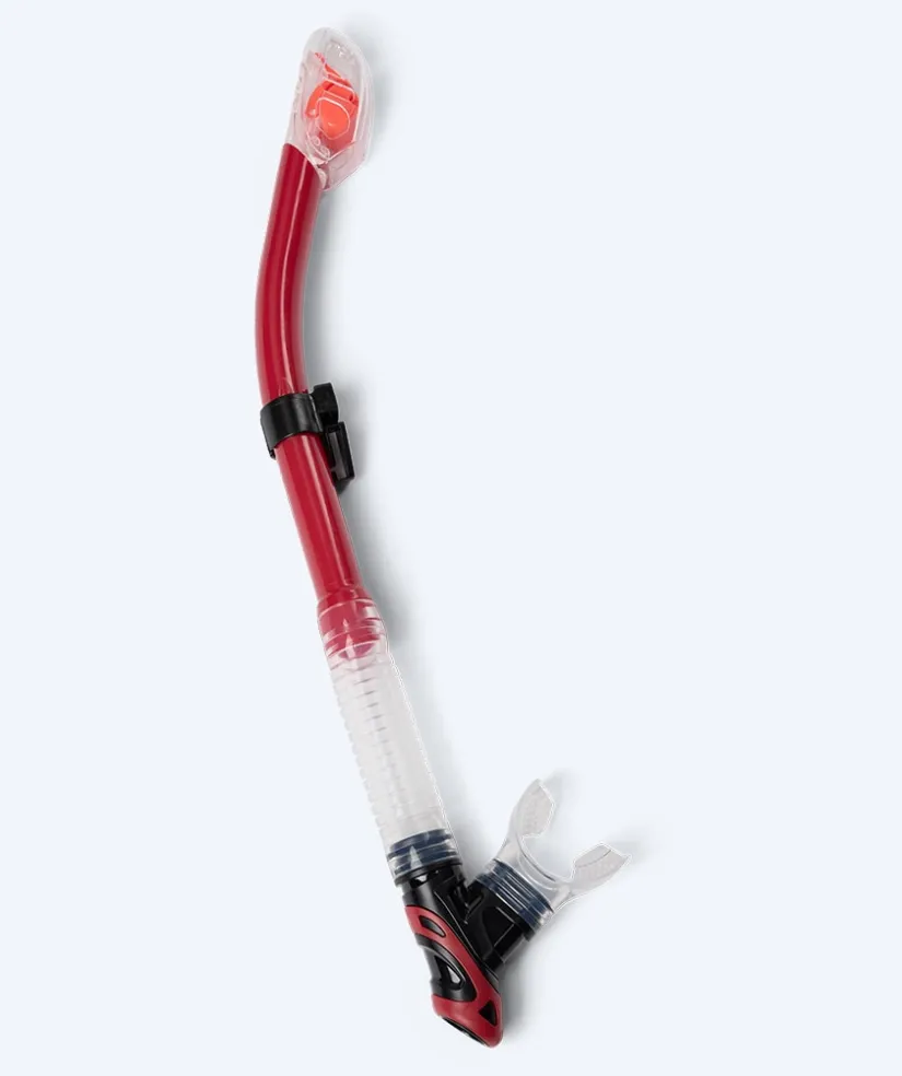 Watery full-dry snorkel til voksne - Hudson - Rød