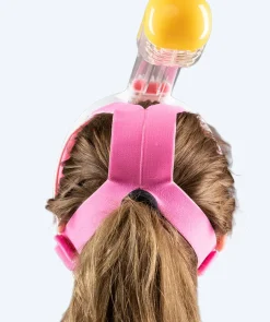 Clearance Watery fullface dykkermaske til voksne - Oxygen - Pink/gul