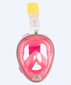 Clearance Watery fullface dykkermaske til voksne - Oxygen - Pink/gul