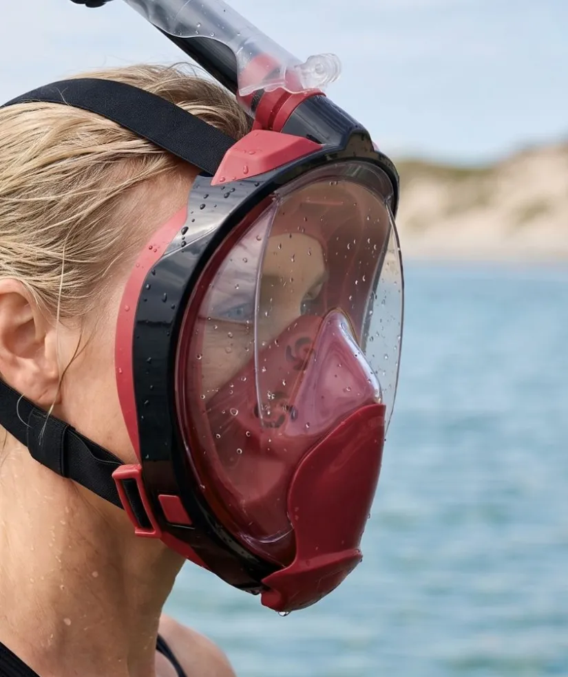 Sale Watery fullface dykkermaske til voksne - Ocean Pro - Rød