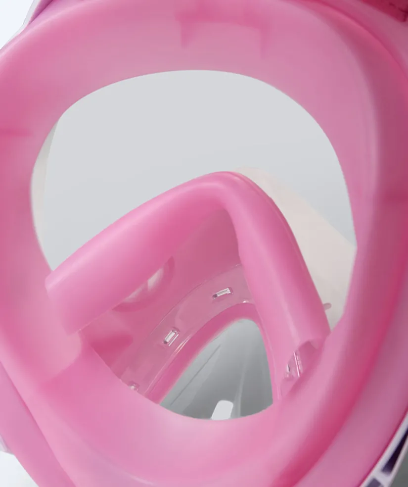 Watery fullface dykkermaske til børn - Ocean Pro - Pink