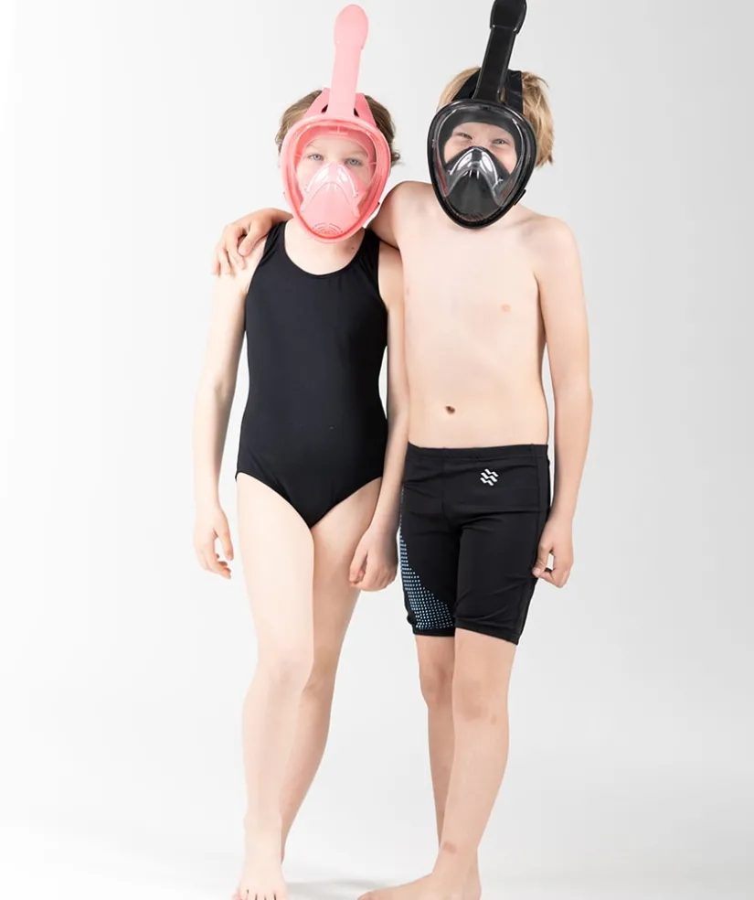 New Watery fullface dykkermaske til børn - Oxygen - Sort
