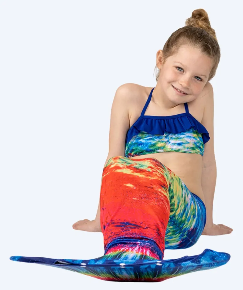 Watery havfrue bikini top til piger - Rainbow Bloom