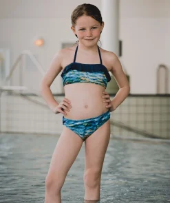 Watery havfrue bikini top til piger - Rainbow Bloom