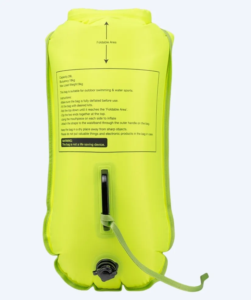 Hot Watery havtaske - Swim Buoy & Dry Bag 28L - Fluo Gul