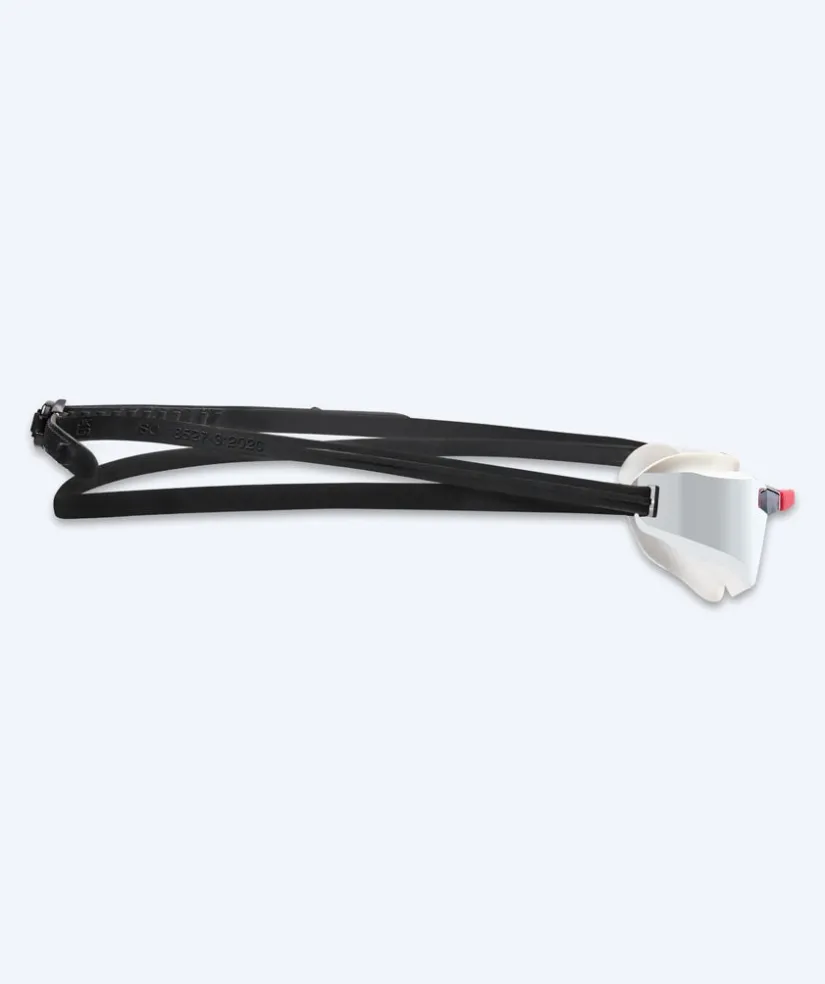 New Watery konkurrence svømmebriller - Brooks Mirror - Hvid/sølv