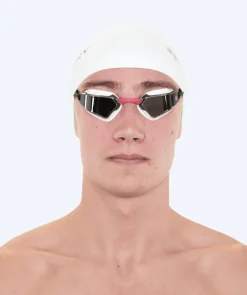 New Watery konkurrence svømmebriller - Brooks Mirror - Hvid/sølv