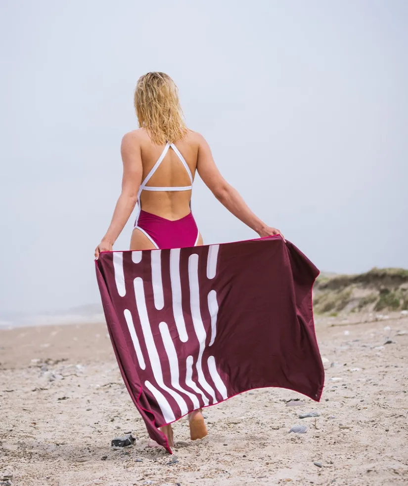Online Watery microfiber håndklæde (160 x 80 cm) - Eco Nebraska - Dust rød