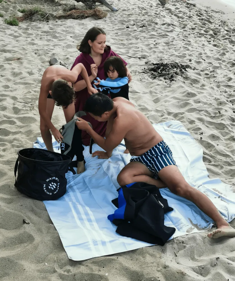 Best Watery microfiber håndklæde (180 x 200 cm) - Eco Nebraska Family - Sand