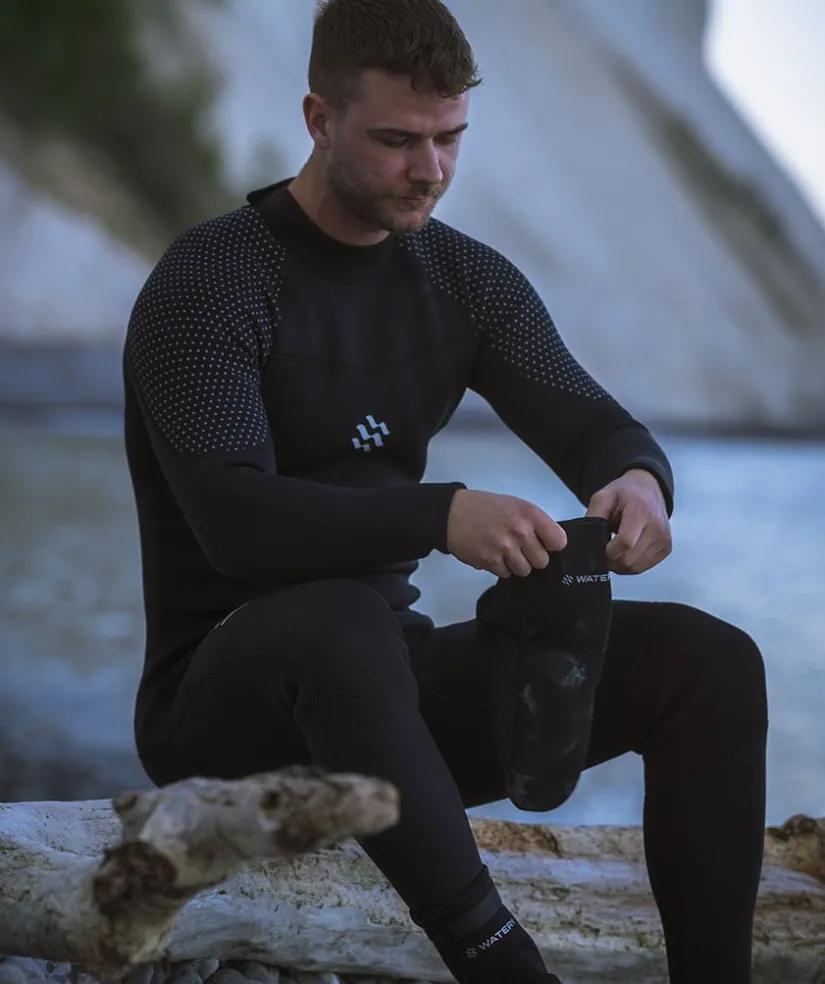 Online Watery neopren sokker til åbent vand - Reptile (3 mm) - Sort