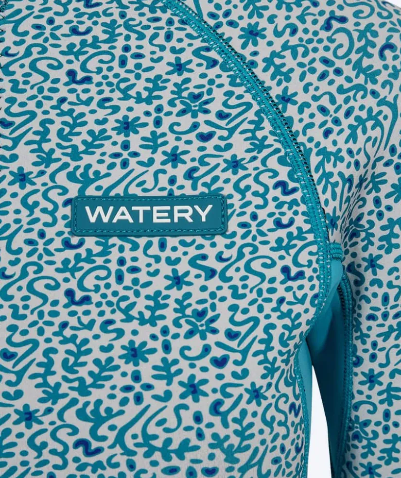 Discount Watery neopren trøje med lynlås til damer - Lodge - Blå/hvid