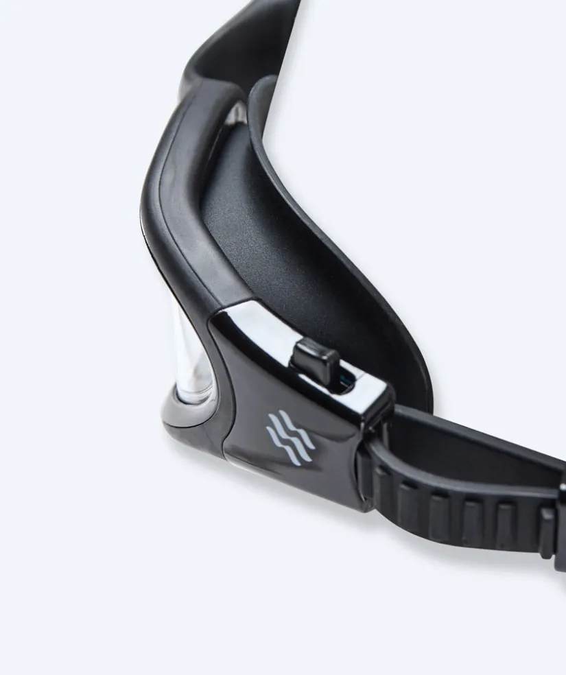 Discount Watery nærsynede svømmebriller med styrke til voksne - (-2.0) – (-6.0) - Raven Active - Sort/klar