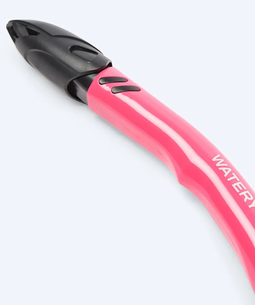 Outlet Watery semi-dry snorkel til voksne - Hudson - Rød/pink