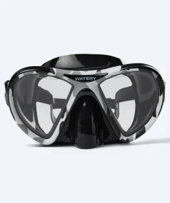Clearance Watery snorkelsæt til voksne (fra 15 år) - Rudder Camo/Itzel/Delmere - Sort